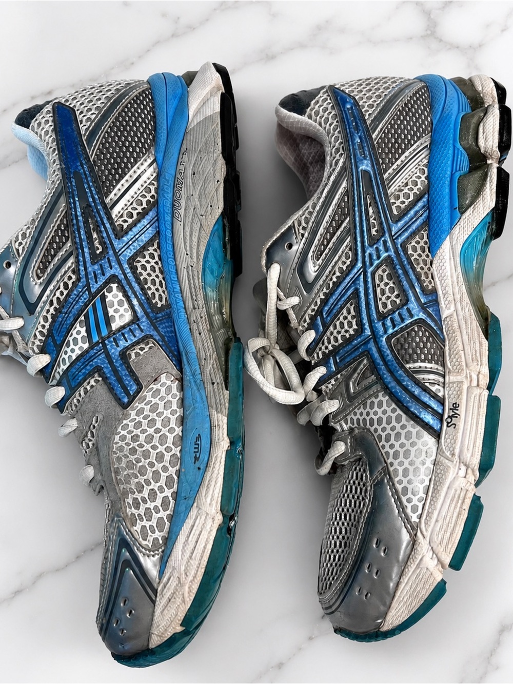 Asics Women’s Running Shoes in Silver and Blue-Accented Mesh